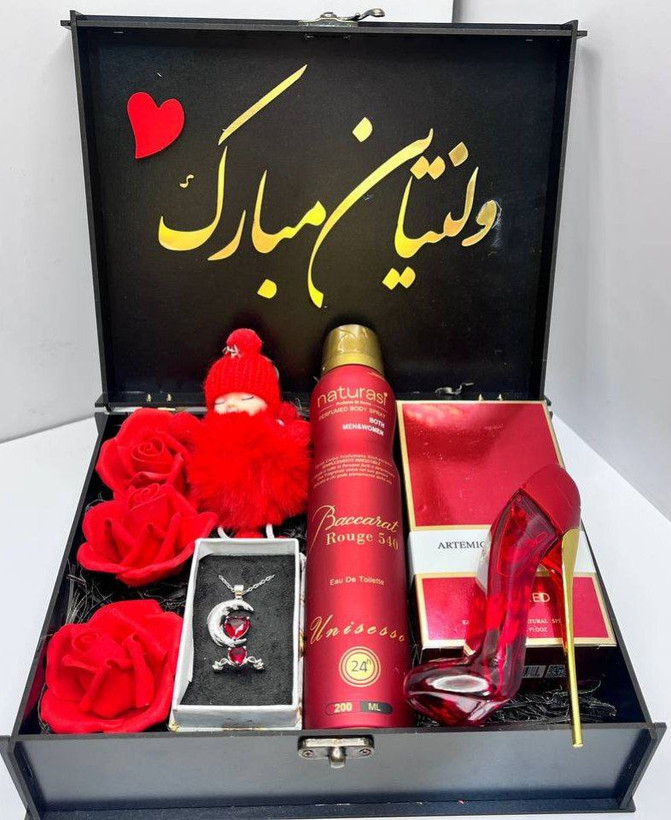 باکس پرفروش ولنتاین زنانه جعبه هدیه ولنتاین ادکلن گودگرل قرمز کادوی شیک خوشگل