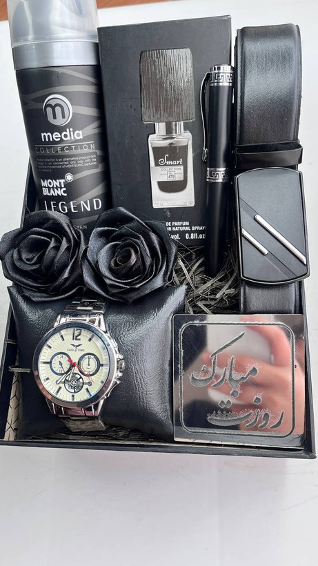 باکس شیک مردانه جعبه کادویی اقایان ساعت کمربند روان نویس روز معلم روز مرد ارسال رایگان تخفیف ویژه